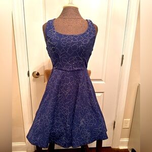 Cocktail Dress by Trixxi in Size Small Cobalt Blue with Silver stitch design